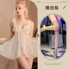 Noche Sexy Camisón con Abertura Sexy Pijama Ropa Interior Sexy Tentación Hueco Tirante Transparente Ropa de Casa