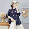 Colección Primavera 2026: Camisa de Manga Larga Bordada Acolchada Estilo Artístico para Mujer, Top Casual Adelgazante de Botones al Frente Venta al por Mayor