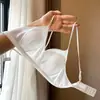 Sujetador Delgado Anti-Pezón Orejas de Conejo Copas Piel Amigable Cómodo Sin Aros Tirantes Delgados Malla Transpirable Espalda Hermosa Ropa Interior para Mujeres