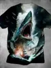 2025 Nueva Camiseta de Manga Corta de Moda Versátil de Alta Calidad con Estampado de Animales para Hombre, Exportación Europea y Americana Casual