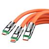 Cable de carga rápida USB para teléfono móvil Huawei, Android y Apple, de aleación de zinc PD de 120 W, con cable de datos de un solo arrastre y tres hilos, para clientes.