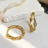Aretes de Plata S925 Completos con Incrustación Sencilla de Piedra, Estilo Cotidiano, Pendientes Versátiles y Elegantes con Diseño de Borde Ondulado para Mujer