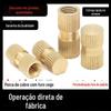 Porca de cobre tipo B de inserção cega, inserto de cobre de passagem única, inserto de cobre recartilhado embutido, porca de cobre moldada por injeção M3M4M5M6M8