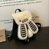 Mochila Infantil Inverno Nova Coelho Fofo Casual Pequena Mochila Família Tendência Xadrez Multiuso Bolsa Transversal
