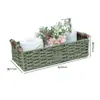 Cesta de Almacenamiento Tejida de Cuerda de Papel Verde con Mango de Madera, Cesta de Almacenamiento para Baño, Cesta de Almacenamiento para Escritorio, Cesta para Snacks y Artículos Varios