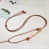 Simples Corda Ruyi Tecelagem DIY Pingente Cristal Ágata Jade Bolsa Pendurar Cordão de Colar Ajustável Joia Alça de Pescoço