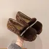 Zapatos Nuevos Bean Bean para Mujer Suela Gruesa Suave Para Usar Afuera Estilo Pequeño Xiang Zapatos de Piel Felpa No para Pies de Talla Grande Invierno Pies Anchos Cansados Zapatos de Algodón