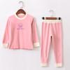 Conjunto de ropa interior térmica acolchada de terciopelo Zhende de doble cara para niños, ropa de otoño e invierno para niños grandes, niñas, pantalones