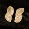 Pendientes de Flor de Cobre Incrustado con Circonita Europeos y Americanos Más Vendidos en Aliexpress, Elegantes Pendientes de Botón Estilo Bosque, Accesorios Versátiles de Moda para el Día a Día