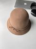 Sombrero de pescador de lana estilo Hepburn para mujer, sombrero hongo retro francés de otoño e invierno, sombrero de cuenco, elegante sombrero beige que hace que la cara se vea pequeña