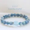 [Corazón Tan Quieto Como el Agua] Pulsera Natural de Cianita con Acabado de Alta Gama, Regalo para Novia o Mejor Amiga, Pulsera de Cristal de Aguamarina