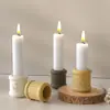 Portavelas Cilíndrico Rayado Liso de Yeso Aromaterapia Base de Vela de Silicona Amapola DIY Trébol de Cuatro Hojas Ancla