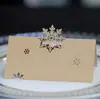 Cartão de assento oco de Natal exclusivo para exportação cartão de mesa bonito cartão de nome cartão de assento floco de neve branco em estoque