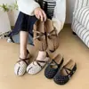 Bailarinas Retro de Lunares con Punta Dividida y Tira Cruzada de Velcro 2026 Nuevos Zapatos Planos Casuales Mary Janes Zapatos Únicos para Mujer