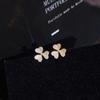 Aretes de botón de flor fresca 2021 nuevos aretes de estudiante de moda con diamantes completos para mujer estilo japonés lujo ligero aretes de cuerpo entero