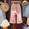 Pantalones casuales de primavera y otoño para mujer y niño, estilo occidental para bebé, personalidad infantil, modernos, estilo coreano, caricatura, flor bordada, pantalones acampanados de cibercelebrante