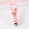 Cortador de Unhas Fofo em Formato de Coração de Desenho Animado Mini Tesoura Dobrável Anti-Salpicos para Unhas Boneca Girly