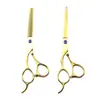 Tijeras Doradas Fader de 6.0 pulgadas para Peluquería Izquierdas, Tijeras para Cortar el Cabello, Tijeras Rectas, Tijeras Entresacadoras, Uso Izquierdo