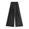Pantalones rosas de pierna ancha que realzan el trasero para mujer, pantalones deportivos finos de secado rápido para verano, cintura ancha acanalada, pantalones casuales adelgazantes