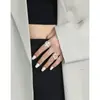 JT466 Estilo Coreano Ins Diseño de Nicho Irregular Estilo Oscuro Lava Personalidad Anillo Hueco de Plata de Ley S925 para Mujer