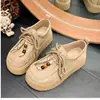 Zapatos Populares de Canguro Zapatos Individuales Retro Zapatos para Aumentar la Altura Zapatos Birkenstock para Mujer Otoño e Invierno 2025 Zapatos de Cubierta Completa con Suela Gruesa sin Cordones para Personas Bajitas