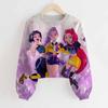 K-Pop Novo Moletom Pulôver de Gola Redonda Ultracurto para Meninas Primavera e Outono Kawaii Infantil Top de Mangas Compridas Fornecimento
