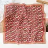 Pañuelo Cuadrado Pequeño Floral Fresco Multicolor Estilo Coreano de Verano para Mujer, Pañuelo Decorativo Versátil de Seda, Cinta para Salidas y Sesiones de Fotos, Pañuelo para la Cabeza