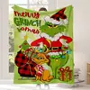 Regalo de Navidad transfronterizo de Amazon: Manta de franela del monstruo verde Grinch para sala de estar y dormitorio, manta para aire acondicionado