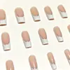 Bestseller transfronterizo en Europa y América: Uñas postizas portátiles con un toque dulce y fresco, deslumbrante, de alta gama, forma cuadrada europea, estilo largo, al por mayor, brillantes
