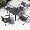 Mesas y Sillas de Madera Plástica para Exterior, Madera Anticorrosiva, Impermeable y Protector Solar, Restaurante Cafetería, Tienda de Té con Leche, Mesa y Sillas de Comedor para Exterior, Ventas Directas de Fábrica