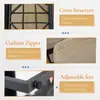 Amazon Patio Sofá Silla de Ratán al Aire Libre Mesa de Café Sofá Juego de 3 Piezas Combinación Exterior Impermeable Protección Solar Ocio