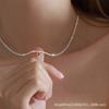 Collar Brillante para Mujer Diamante Verde Diseño Nicho Sentido Estilo Mori Estilo Hada Suave Combinable Estilo Frío Gestapa Clavícula