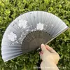 Leque Dobrável Estilo Antigo Transfronteiriço para o Verão, Estilo Chinês, Hanfu, Cheongsam, Leque Pequeno Dobrável de Bambu Portátil para Mulheres