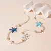 Estilo Vacaciones de Verano en la Costa Cadena de Cintura con Estrella de Mar y Conchas Tejidas a Mano Collar Personalizado Nicho Elegante Collar de Gama Alta para Mujeres