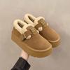 Zapatos Birkenstock de Suela Gruesa para Mujer, Botas de Nieve Engrosadas y Forradas de Lana para Uso en Exteriores, Nuevo Modelo Invierno 2026, Antideslizantes, Cálidos, Zapatos de Algodón Peludos