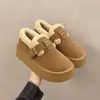 Zapatos Birkenstock de Suela Gruesa para Mujer, Botas de Nieve de Invierno con Forro de Lana, Nuevo Estilo 2026, Mocasines Melard, Zapatos Cálidos de Algodón sin Cordones