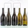Botella de Vino Panza Grande de 750ml Botella de Vino Tinto Borgoña Botella de Vino Verde Oscuro Resistente a la Luz Botella Vacía de Vidrio para Enzimas de Frutas