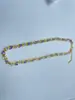 Moda Transfronteriza Europea y Americana Personalidad Forma de Hoja Fresca Diamante Marquise Collar Clavícula Diseño de Nicho Colgante de Diamante Colorido para Mujeres Exquisito