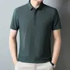 Camiseta polo de verano de manga corta para hombre, ropa de verano con solapa para papá, camiseta fina de seda helada, ropa de trabajo