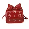 Bolsas Infantis 2026 Novo Estilo Laço de Princesa Estampa de Gatinho Fofo Bolsa Transversal Acessórios para Pais e Filhos Femininos Bolsa Quadrada Pequena