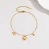 Pulsera Corazón de Acero Inoxidable Oro de 18 Quilates Exclusiva Transfronteriza, Lujo Ligero Gama Alta Ins Europea y Americana Verano Nuevo Pulsera para Mujer