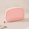 Nueva Bolsa de Almacenamiento Semicircular Lisa de Runhui, Bolsa de Cosméticos Portátil, Gran Capacidad, Venta al por Mayor de Fábrica, Neceser
