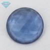 Huagang Gem Round Flat Bottom Rose Face Sapphire Blue Glass Bare Stone Triangle Section Artificial Color Bulk Bead Rings Drill