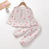 Pijama de gasa de dibujos animados para niños, dos piezas, verano, nuevo traje para niños, ropa fina de manga larga para bebé, venta al por mayor