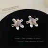 Pendientes de Botón Florales de Lujo Ligero Estilo Coreano de Diseño Nicho para Mujer, Piedra Natural Dulces Frescos Minimalistas Versátiles Pendientes de Moda