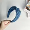 Diadema ancha plisada de mohair suave y pegajosa, multicolor, suave, ambiente de otoño e invierno, aumenta la parte superior de la cabeza, cómoda, no aprieta la cabeza, accesorio para el cabello