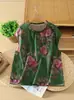 Camisa estampada sin mangas para mujer talla grande, corte holgado, adelgazante, cuello mao, blusa de botones para verano