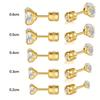 Ventas calientes transfronterizas simples acero titanio doble taladro clavo para la oreja clavo para el hueso de la oreja acero inoxidable cuatro garras pendientes de circonita fábrica en stock venta al por mayor