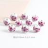 Accesorios de joyería diy cuentas de cerámica de agujero grande cuentas de porcelana con aplique Jingdezhen 10mm azul y blanco floral cuentas sueltas materiales hechos a mano