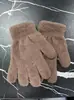 Guantes de Cristal de Terciopelo para Niños Otoño e Invierno, Guantes de Dedo Completo Cortavientos y Cálidos, Color Liso, Guantes de Dedo para Ciclismo de Estudiantes